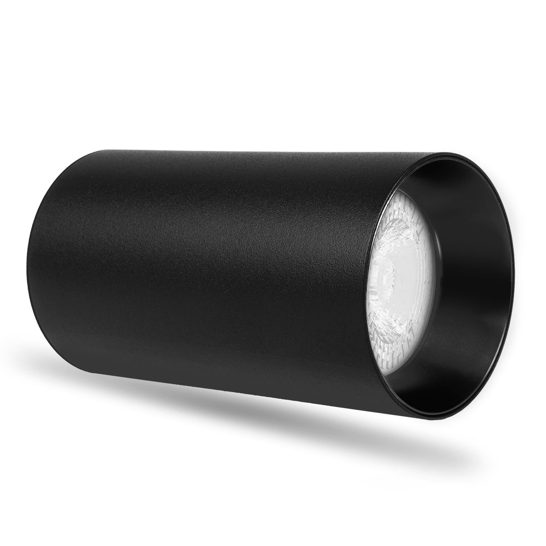 Maclean surface mount / tube, spot, round, aluminum, GU10, 55x100mm, black, MCE458 B/B