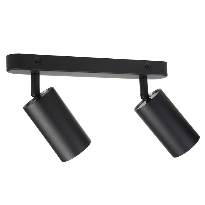 Maclean ceiling and wall lamp, spot, moving, aluminium, 2xGU10, 55x100mm, matte black, MCE452 B