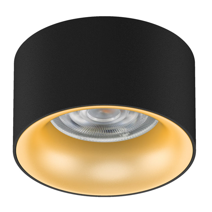 Maclean MCE457 Flush Mount / Tube Spot Round Aluminum, GU5.3, 70x40mm, black / gold,  B/G