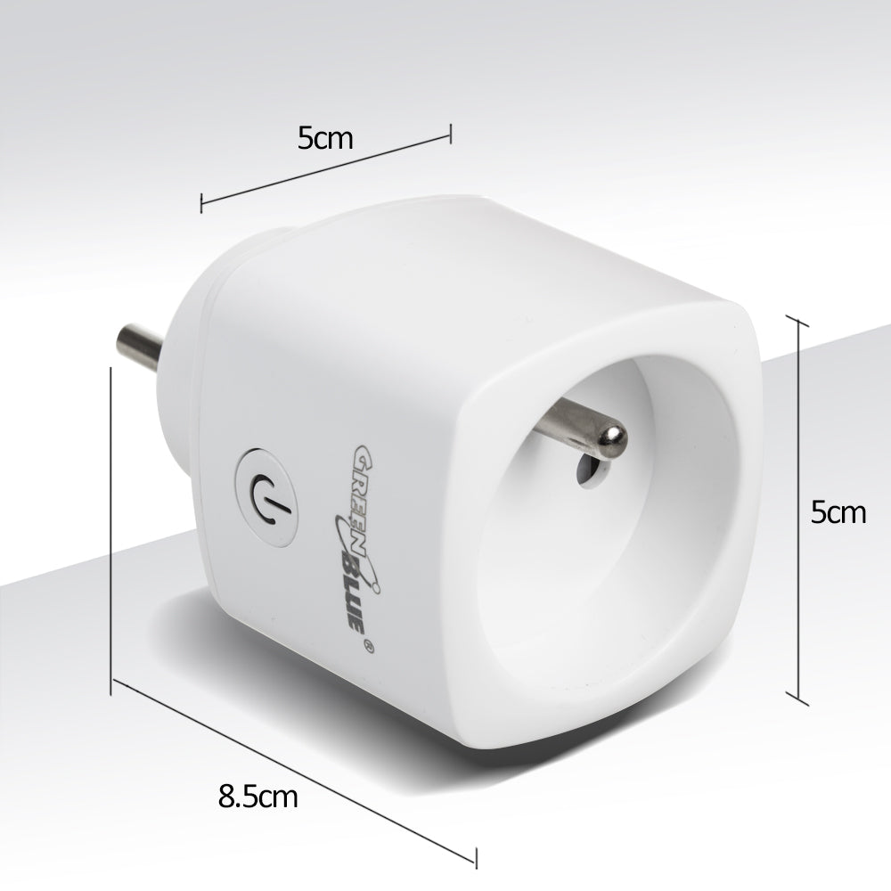 GreenBlue WiFi remote controlled socket, Android/iOS/Alexa/Google Home, energy cons. Energy, timer, max 3680W, type E, GB720 E