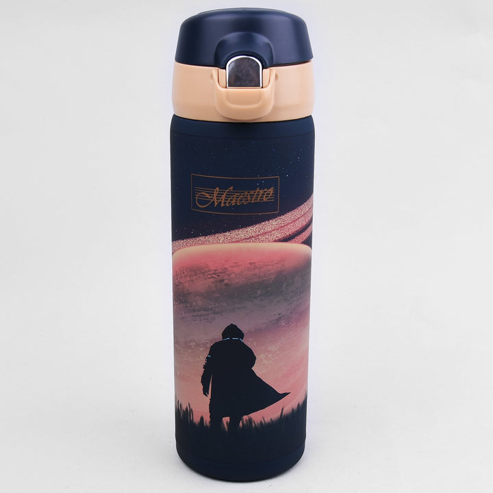 muga caife thermos mug buidéal inslithe muga thermos inslithe déanta as cruach dhosmálta le haghaidh deochanna te nó fuar 400ml (Spás / Weltraum)