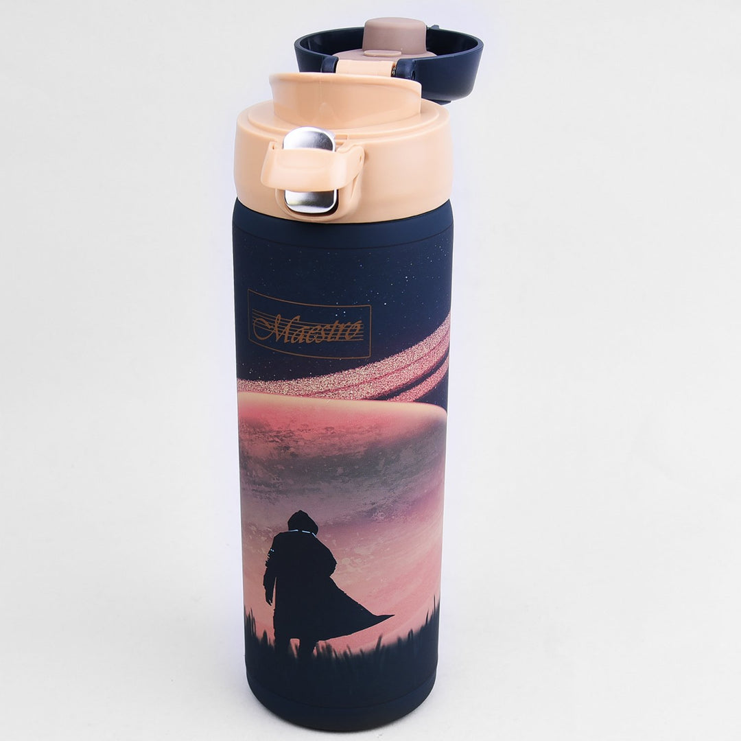 muga caife thermos mug buidéal inslithe muga thermos inslithe déanta as cruach dhosmálta le haghaidh deochanna te nó fuar 400ml (Spás / Weltraum)