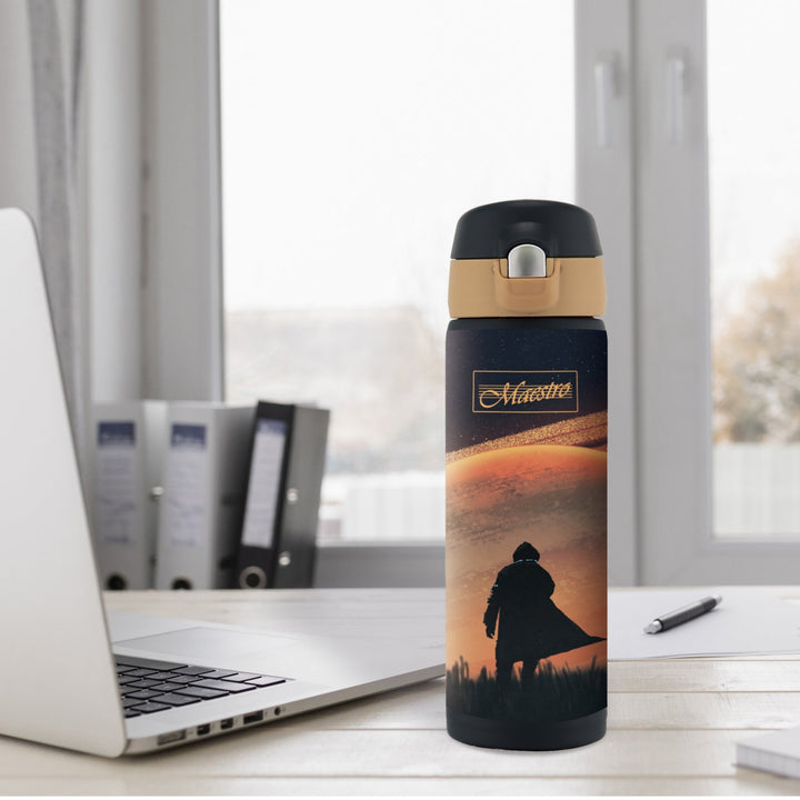 muga caife thermos mug buidéal inslithe muga thermos inslithe déanta as cruach dhosmálta le haghaidh deochanna te nó fuar 400ml (Spás / Weltraum)