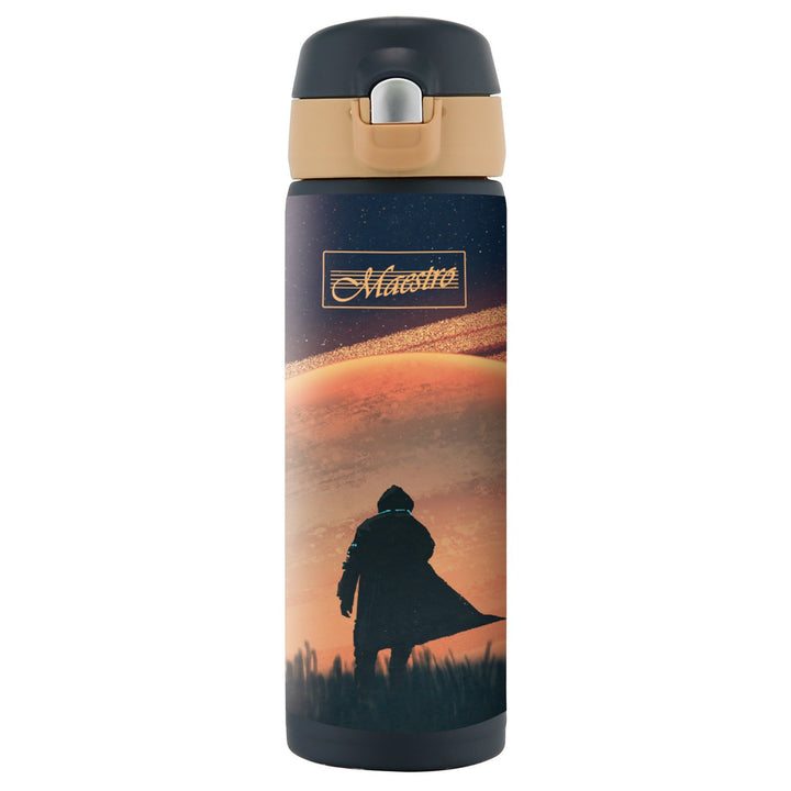 muga caife thermos mug buidéal inslithe muga thermos inslithe déanta as cruach dhosmálta le haghaidh deochanna te nó fuar 400ml (Spás / Weltraum)