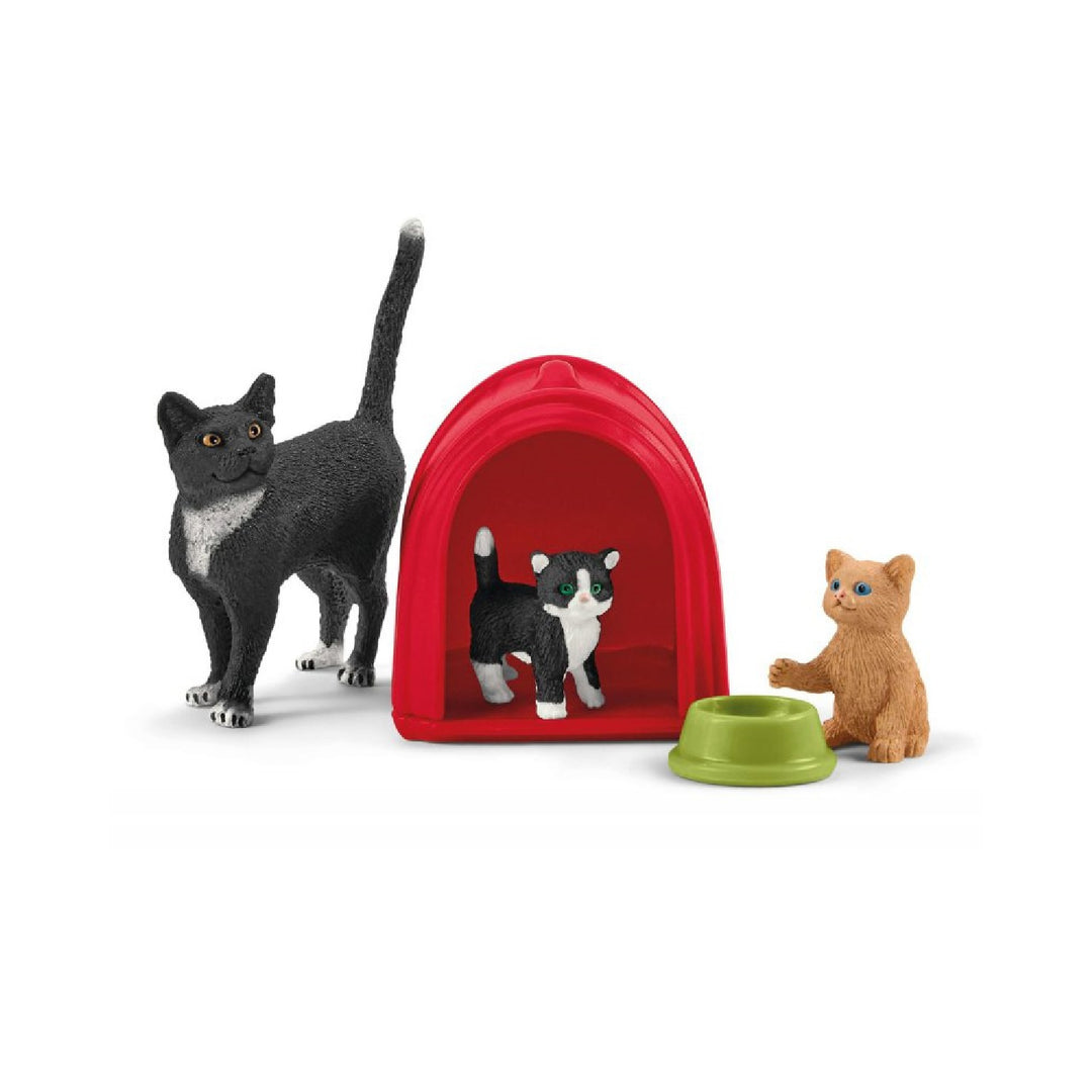 Schleich SLH42501 Schleich Farm World Playtime for Cute Cats Toy Playset Cat Gift Collectible