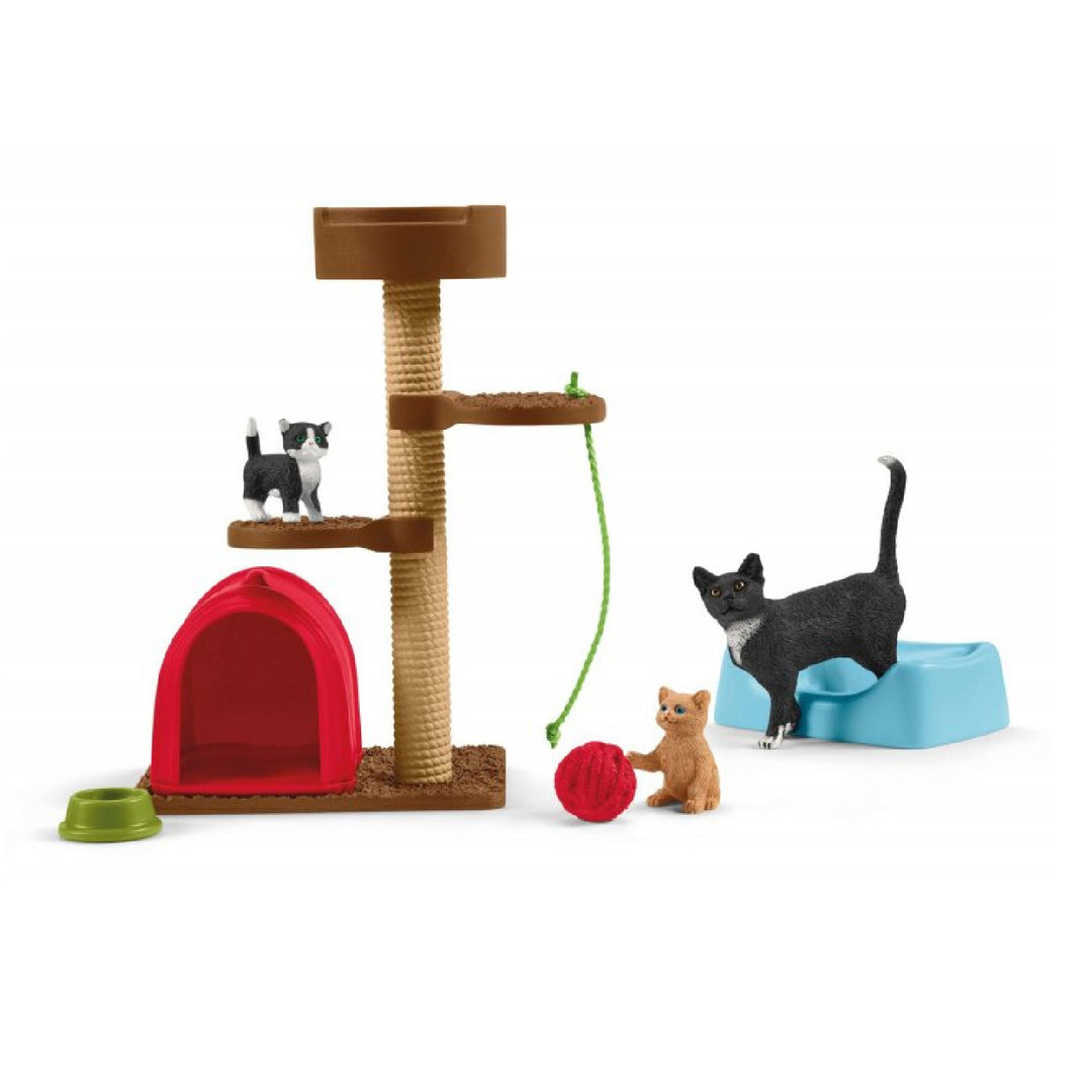 Schleich SLH42501 Schleich Farm World Playtime for Cute Cats Toy Playset Cat Gift Collectible