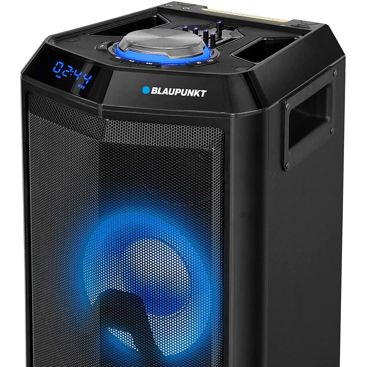 Blaupunkt PS10DB Cainteoir Fuaime Inaistrithe Bluetooth Karaoke Gan Sreang Soilsiú LED Cianda AUX USB SD MP3