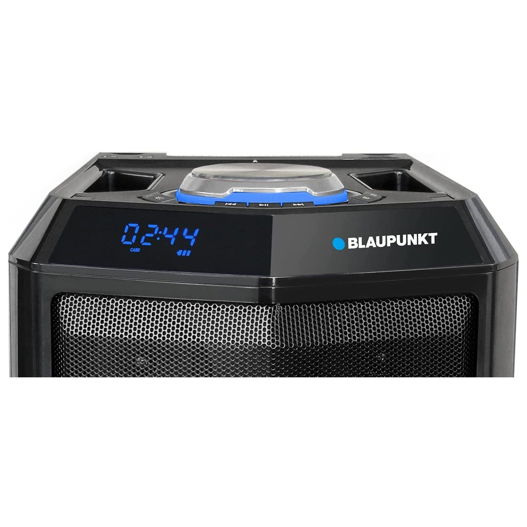 Blaupunkt PS10DB Cainteoir Fuaime Inaistrithe Bluetooth Karaoke Gan Sreang Soilsiú LED Cianda AUX USB SD MP3