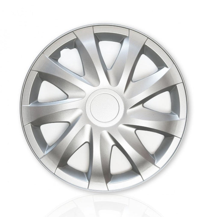 Hubcaps 15 inch NRM Draco silver 4x wheel covers