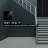 Maclean MCE713B Glass Touch Light Switch with LED Backlight Staircase 1-Gang 2-Way Black Square Button