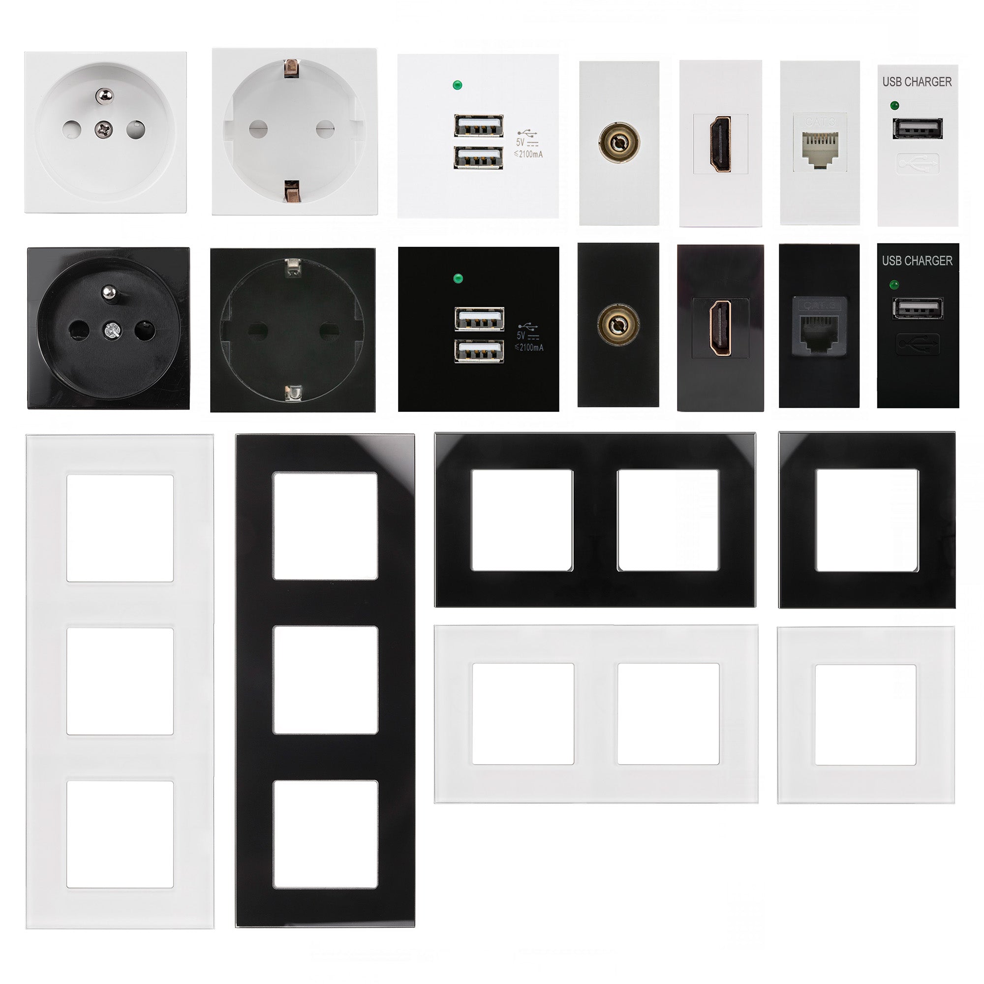 Maclean E-type (French) socket, suitable for glass frames, black MCE71 ...