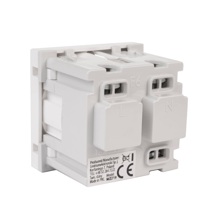 Maclean F-type (German) socket, fits glass frames, white MCE719W