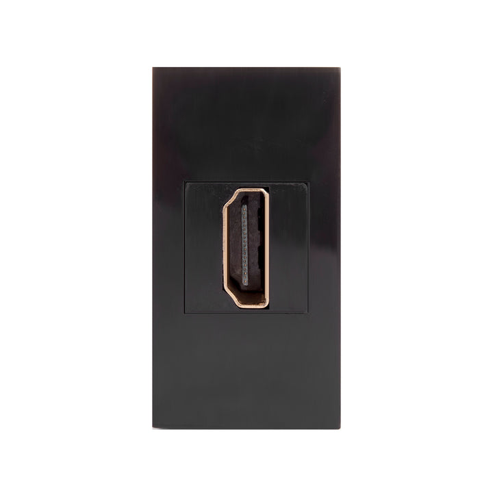 Maclean MCE720B HDMI Socket Outlet Modular Wall Outlet Flush Mount (HDMI socket, Black)