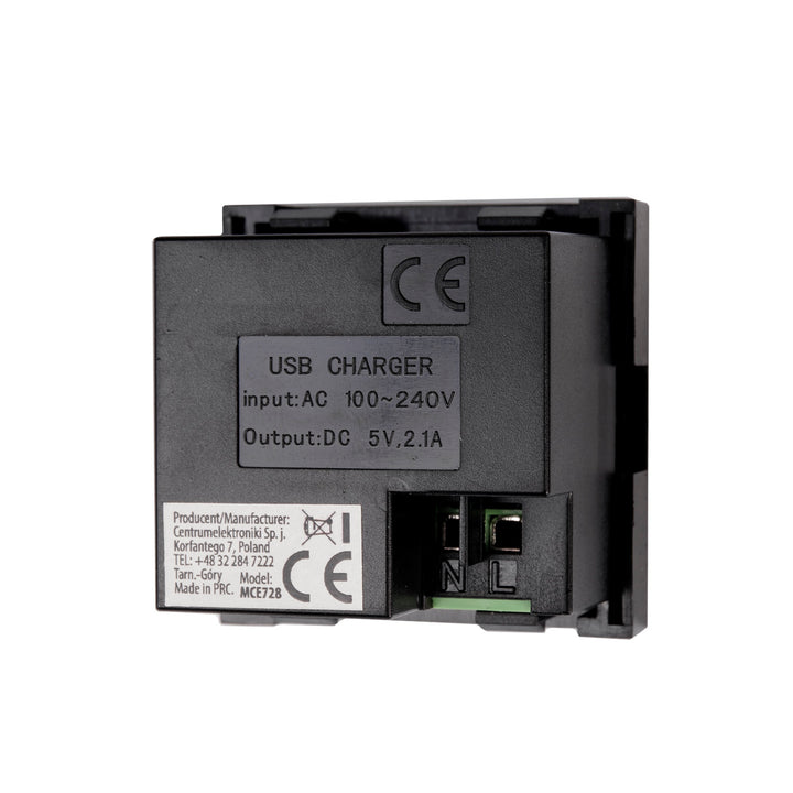 Maclean USBx2 slot with charger, dual, 2.1A fast charge, black, MCE728B