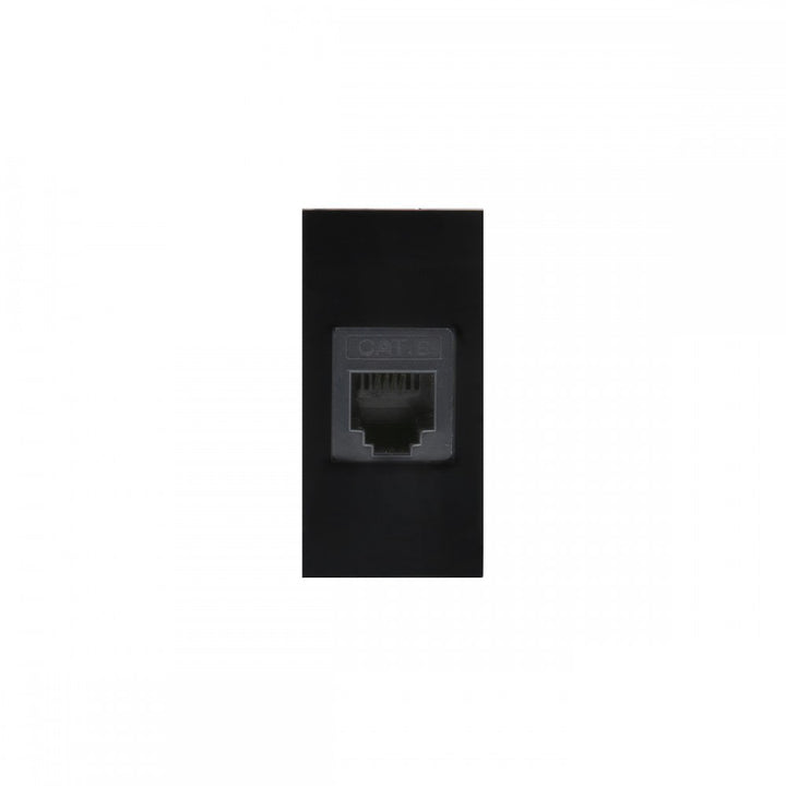 Maclean MCE725B LAN Socket CAT.6 Universal Network Socket Modular Wall Socket Flush Mount (LAN Socket, Black)