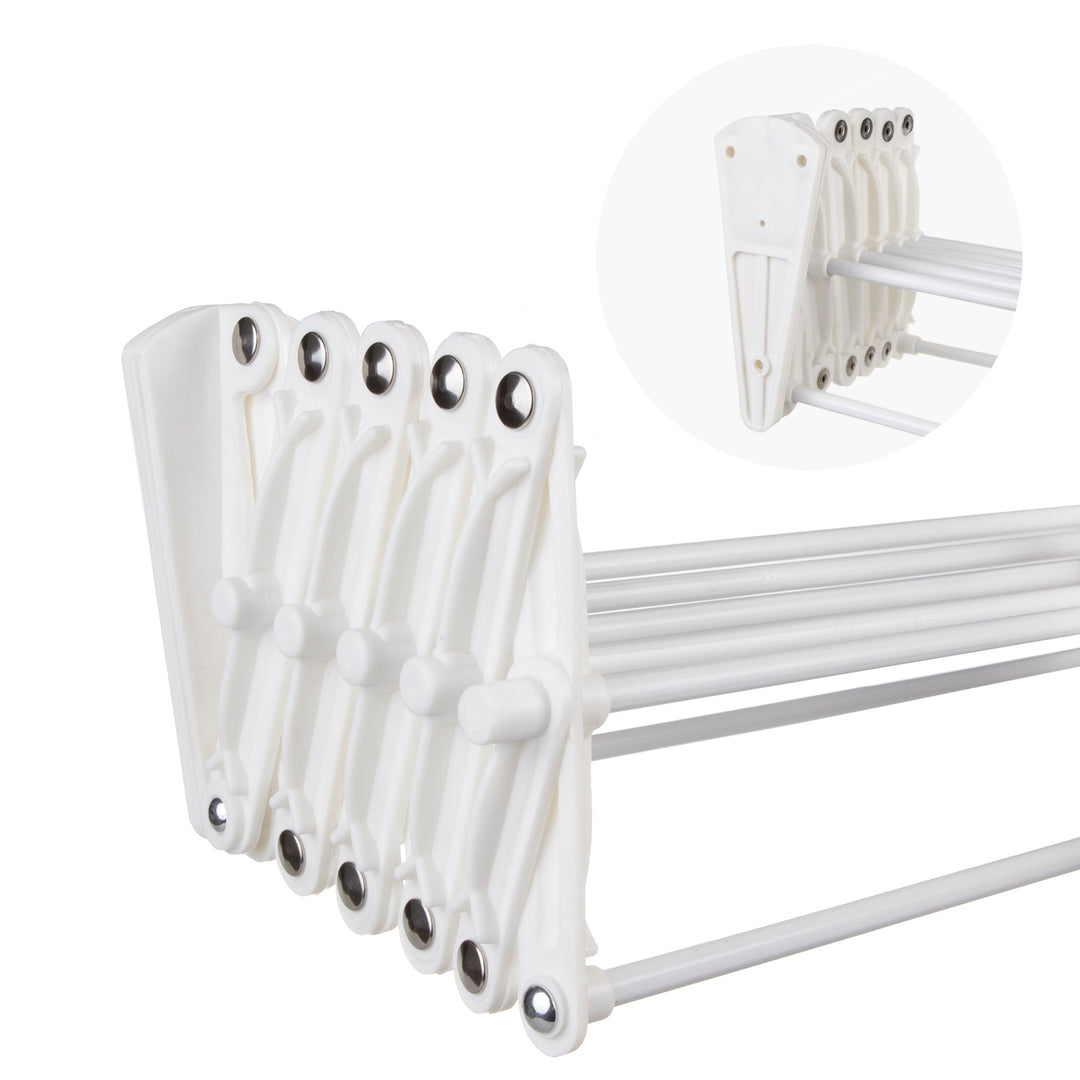 Wall-mounted telescopic clothes dryer Accordion drying rack wall-mounted (60cm, White)