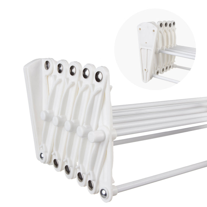 Wall-mounted telescopic clothes dryer Accordion drying rack wall-mounted (60cm, White)