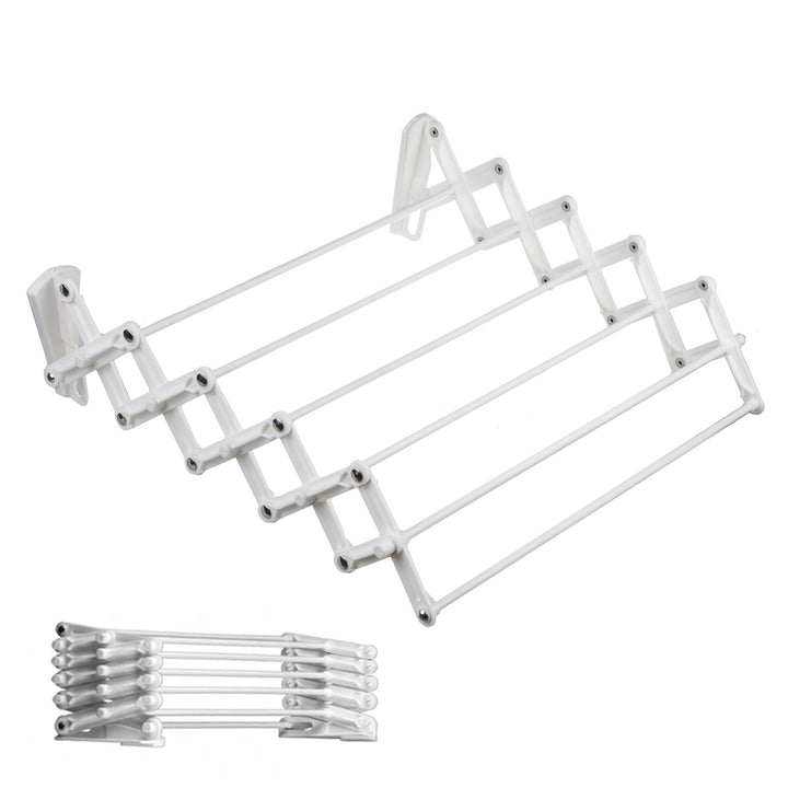 Wall-mounted telescopic clothes dryer Accordion drying rack wall-mounted (60cm, White)