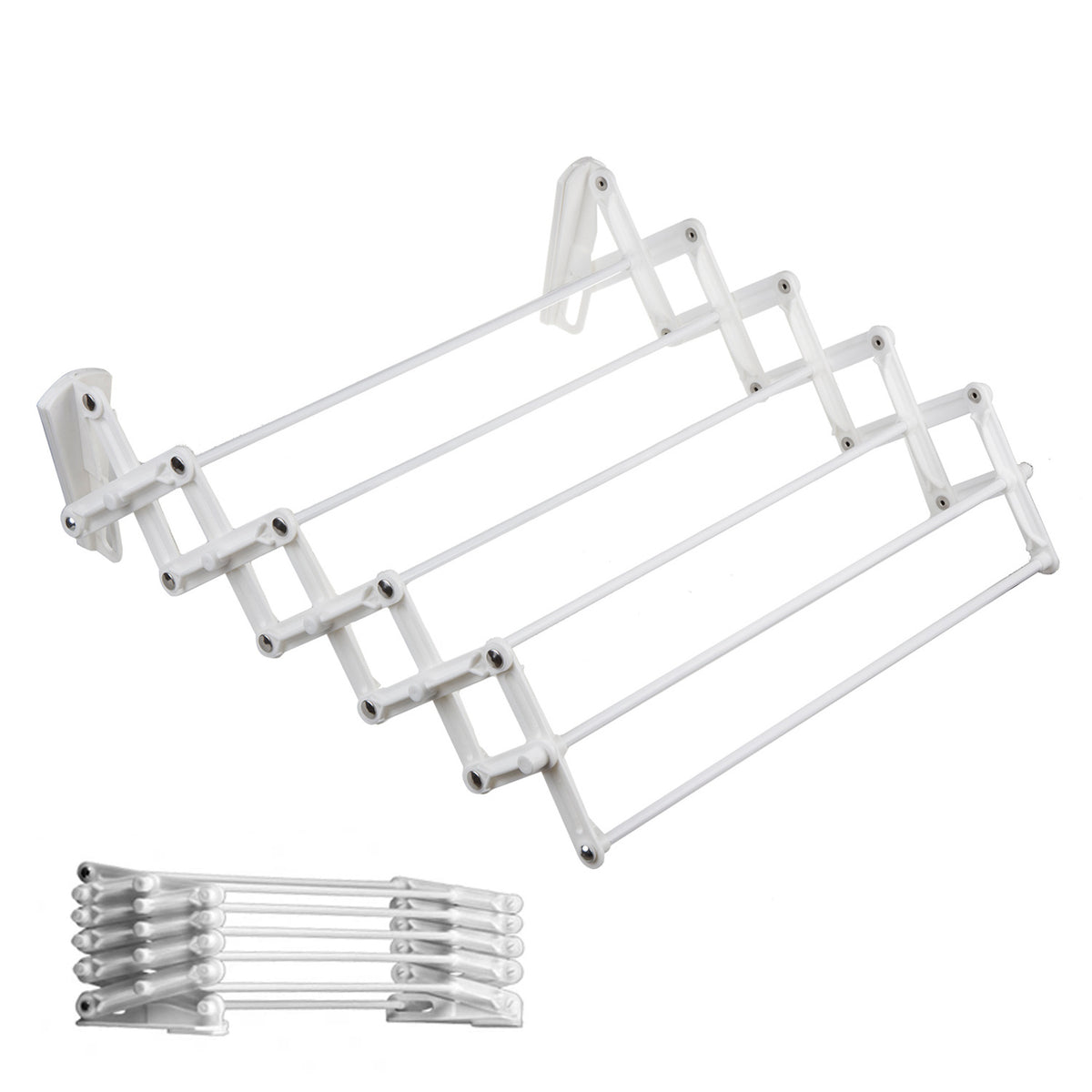 Wall-mounted telescopic clothes dryer Accordion drying rack wall-mount ...