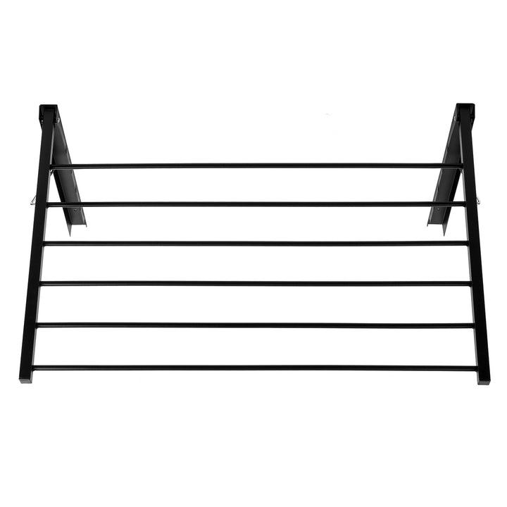 Majka Wall Mounted Clothes Airer Dryer Drying Rack 70cm Black Collapsible Foldable