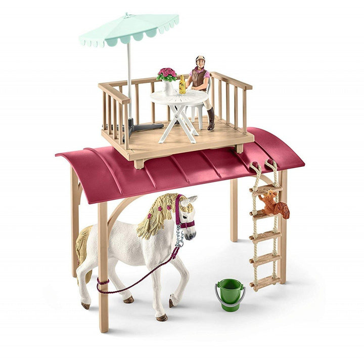 Schleich SLH42415 Carbhán Schleich Horse Club Do Chruinnithe Rúnda Club Seinn Set Figurine Furniture