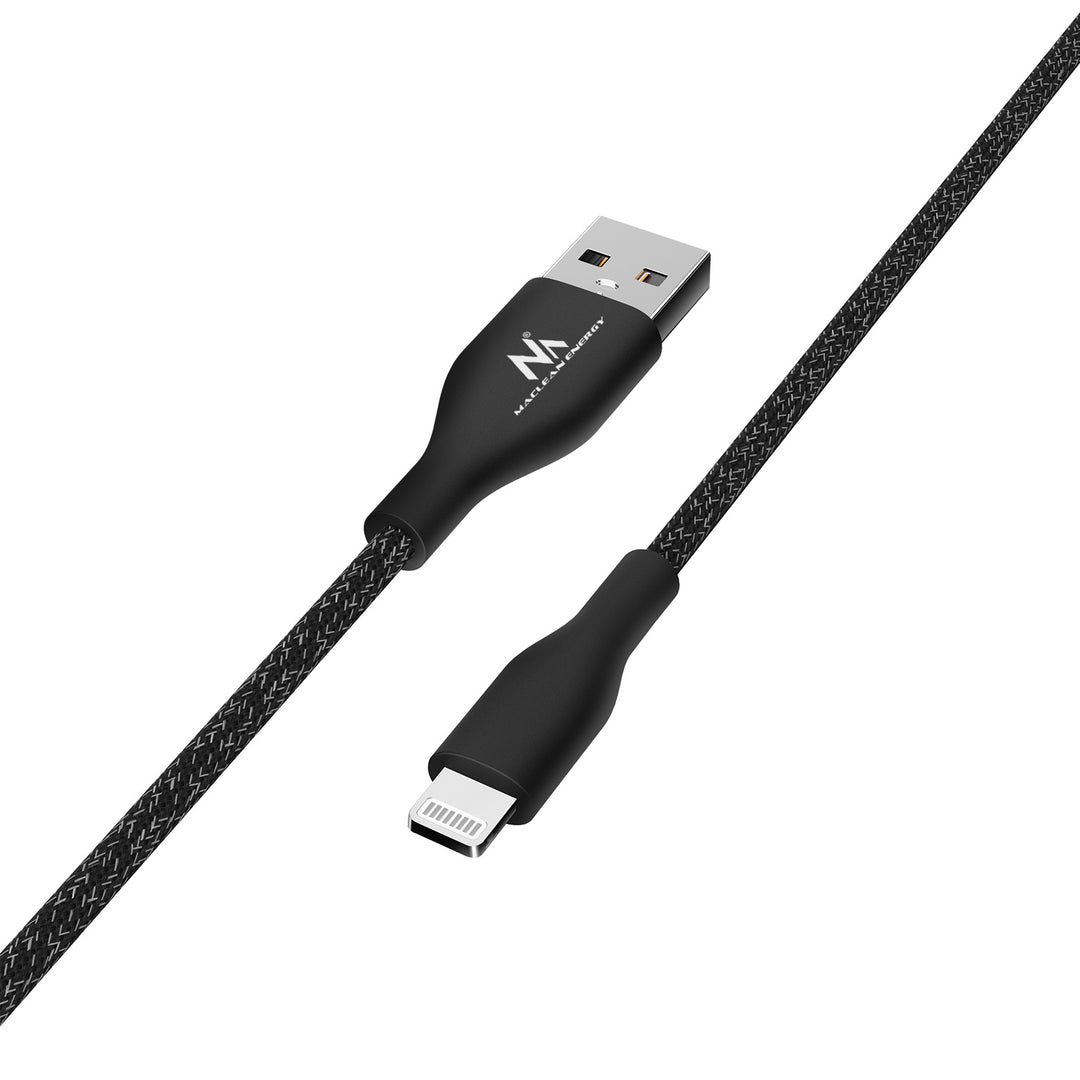 IOS MFi Cable Charging Data Transfer Fast Charge USB 2.4A Black 1m 5V 2.4A Nylon