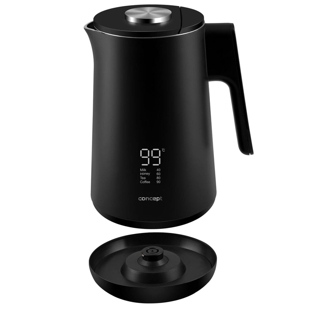 Concept RK3340 Kettle Stainless Steel Digital 1.7L Water Indicator Cool Touch System 1500W