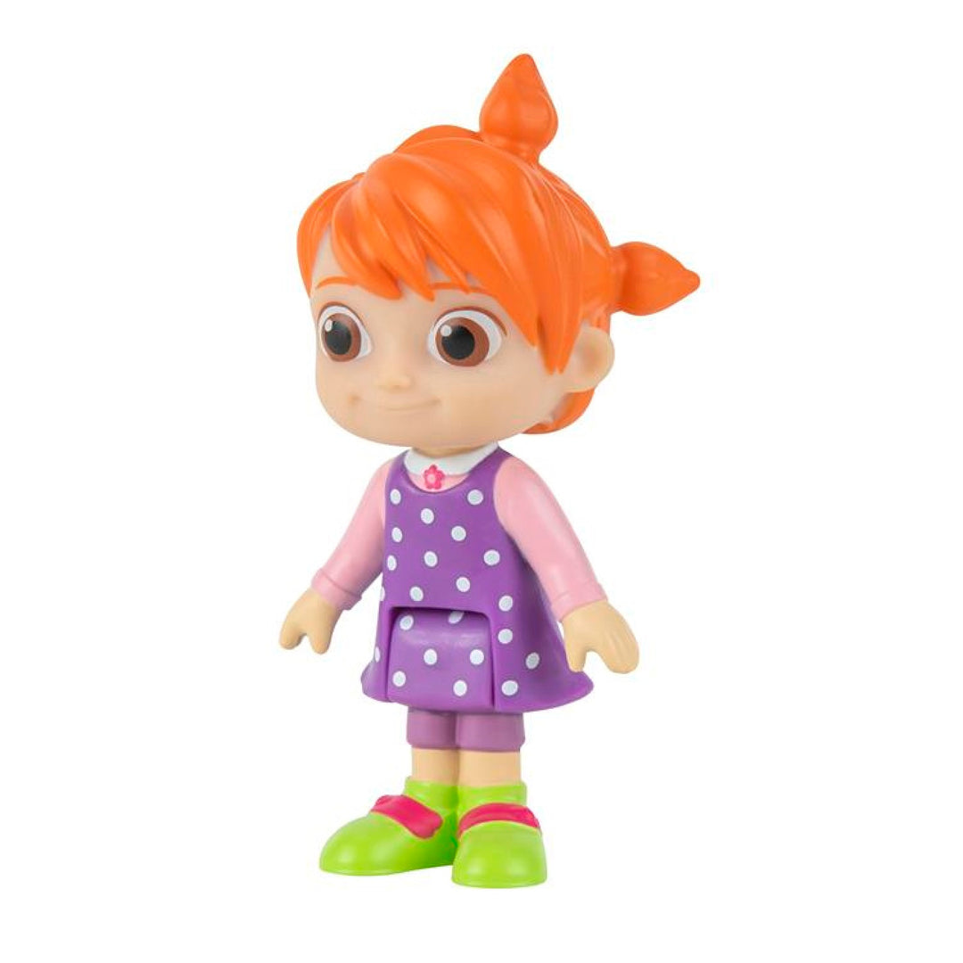 CoComelon CMW0169 CoComelon 4 Figurine Pack Family Set 2 x JJ + TomTom + YoYo + Coloring Page