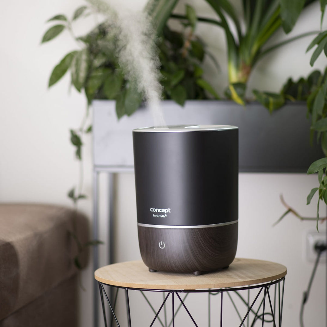 Foirfe Aer-humidifier Aromatherapy Diffuser 4 lítear 3 leibhéil déine gaile Oiriúnach do sheomraí suas le 30 m2 (Dubh)