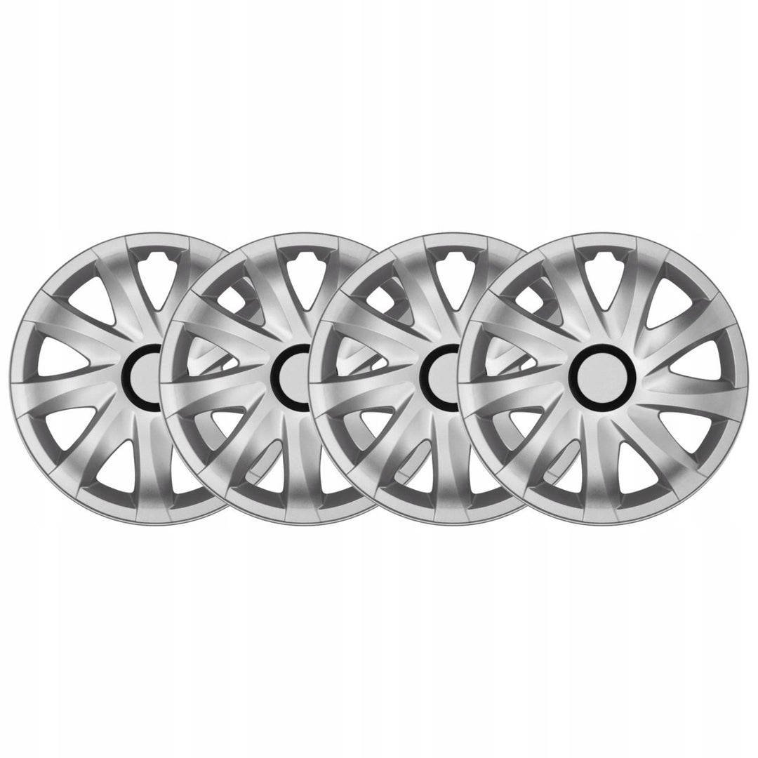 NRM 14" Clúdaigh Rothaí Hubcaps Baile Átha Troim Silver 4 PCS Socraigh frithsheasmhach in aghaidh ABS durable