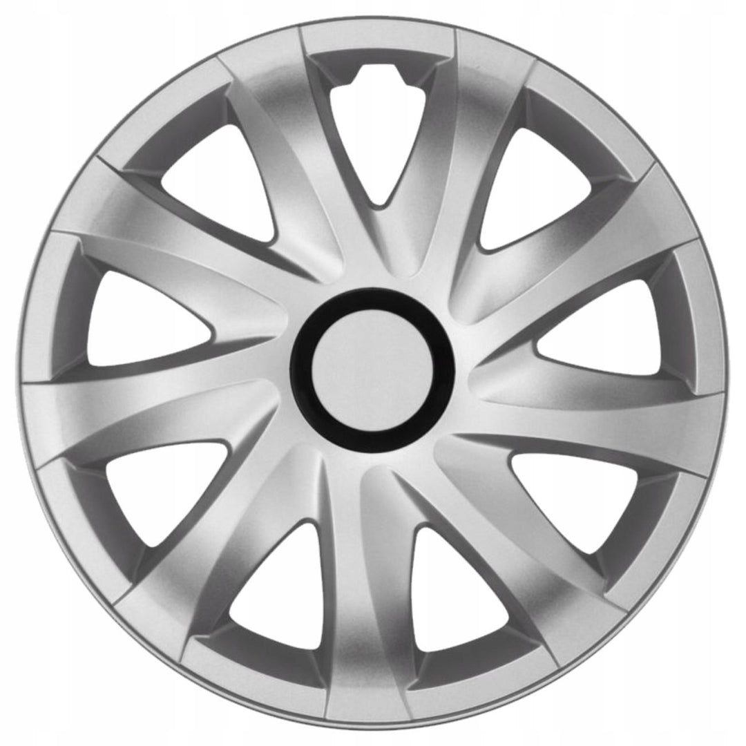 NRM 14" Clúdaigh Rothaí Hubcaps Baile Átha Troim Silver 4 PCS Socraigh frithsheasmhach in aghaidh ABS durable