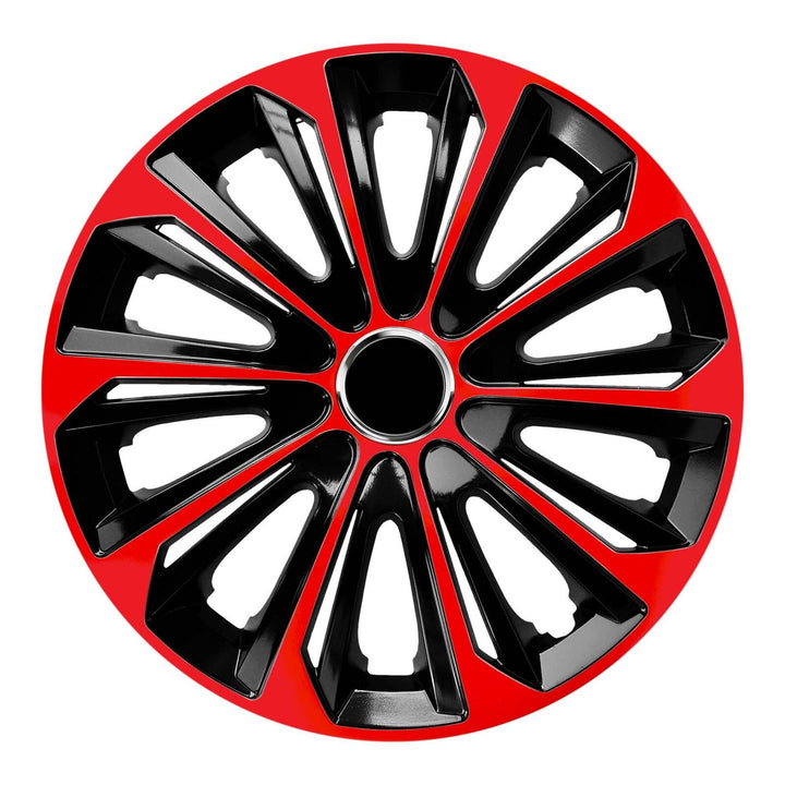 NRM 14" Clúdaigh Rothaí Hubcaps Baile Átha Troim 4 PCS Socraigh Dubh &amp; Dearg Uilíoch Frithsheasmhach in Aimsir