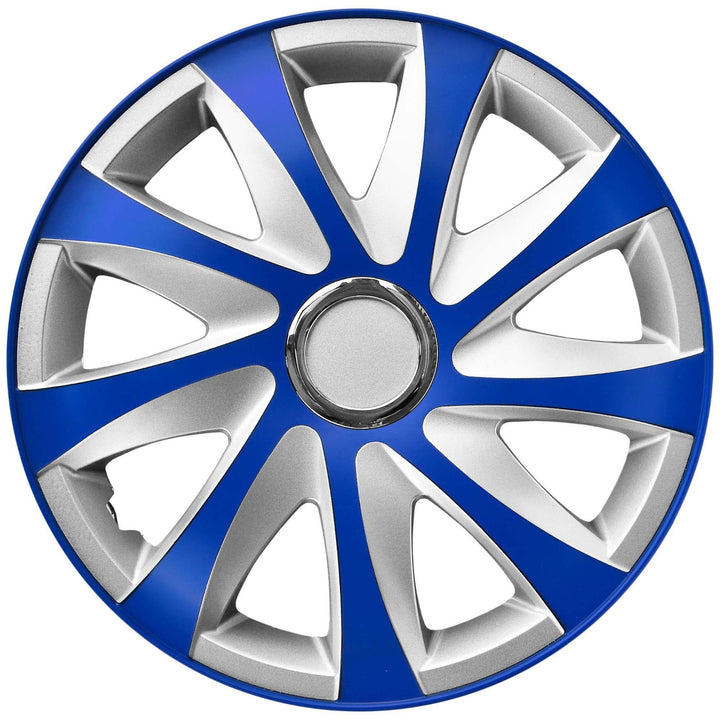 NRM 13" Hubcaps Wheel Covers Trims Car Silver & Blue 4 PCS Set ABS Universal