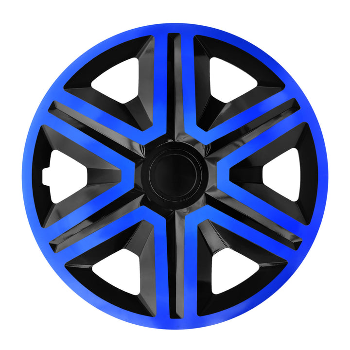 NRM Doublecolour Blue/Black 15" 4-Piece Set Hub Caps Wheel Covers 15" BlueBlack