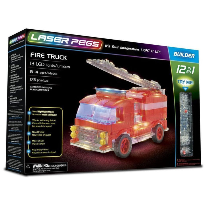 Laser Pegs 12w1 Truck Dóiteáin Feithicil Bloic Soilsithe faoi stiúir