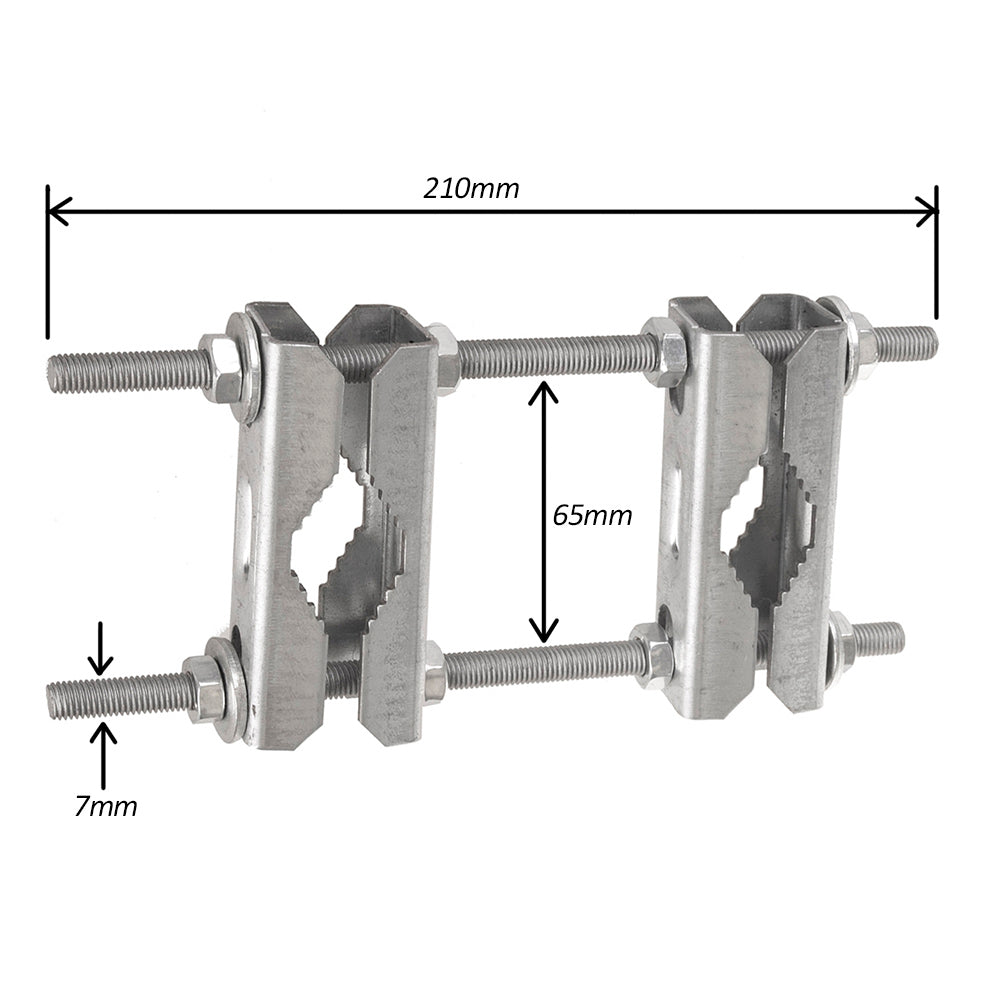 Clamp Crann Antenna Dúbailte Maclean MCTV-922 V Jaw Frithsheasmhach in Creimeadh Cruach Galvanized