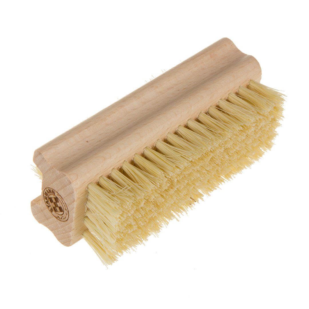 Wooden Hand Nail Cleaning Brush Double Sided Tampico Beech Wood Dry Massage Scrubbing