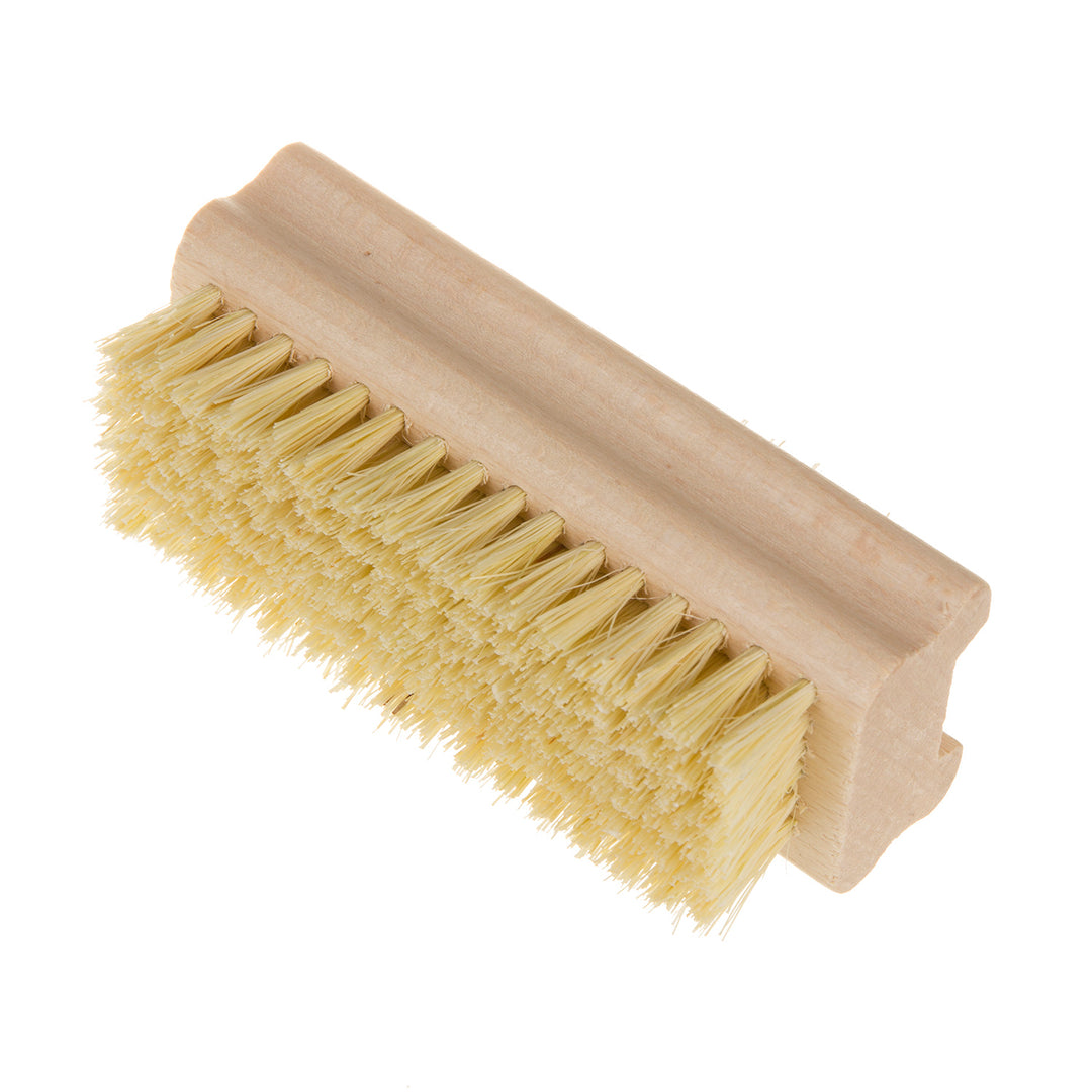 Wooden Hand Nail Cleaning Brush Double Sided Tampico Beech Wood Dry Massage Scrubbing