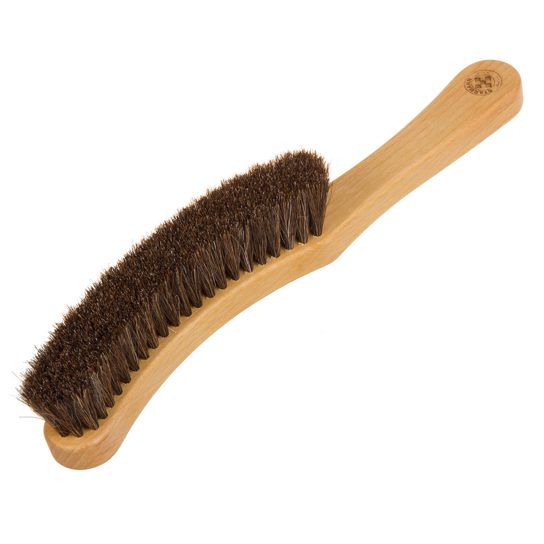 Hat Cleaning Brush Natural Horse Hair Bristle Beech Wood Ergonomic Long Handle