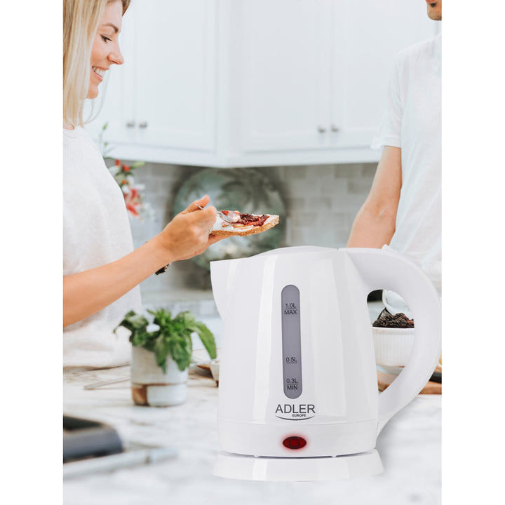 Plastic kettle 1,0L 1600W Adler AD 1272 white color