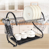 Dish drying rack Maestro MR-1025-43-BLACK two level 43cm wide