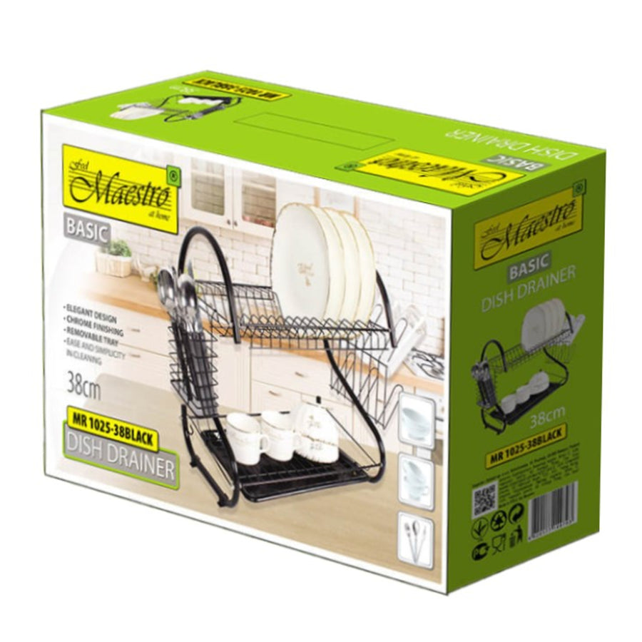 Dish drying rack Maestro MR-1025-43-BLACK two level 43cm wide