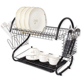 Dish drying rack Maestro MR-1025-53-BLACK two-level 53cm wide