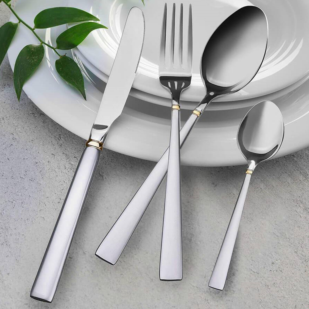 Dining Cutlery Set 24 Pieces for 6 People Stainless Steel Table Knife Fork Tea Spoon