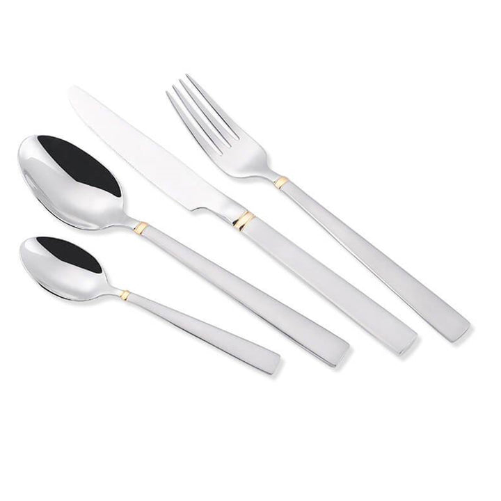 Dining Cutlery Set 24 Pieces for 6 People Stainless Steel Table Knife Fork Tea Spoon