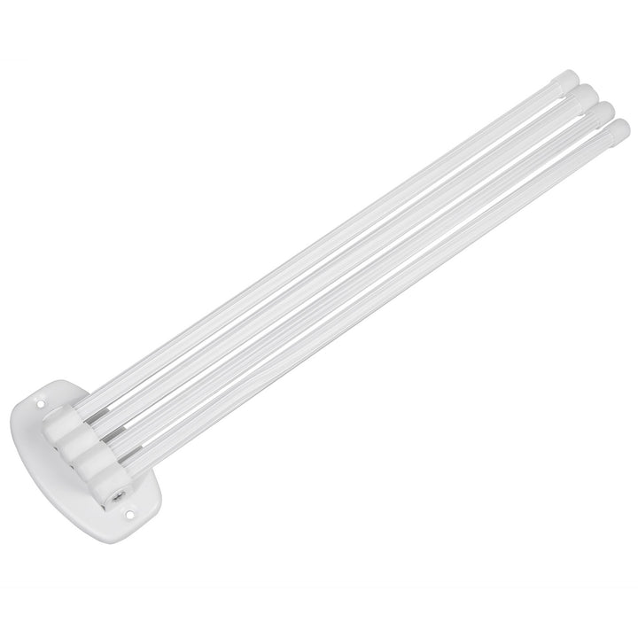 Universal Bathroom Kitchen Towel Rail Rack 4 Arm White