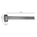 Universal Bathroom Kitchen Towel Rail with 3 Movable Arms 45cm Chrome