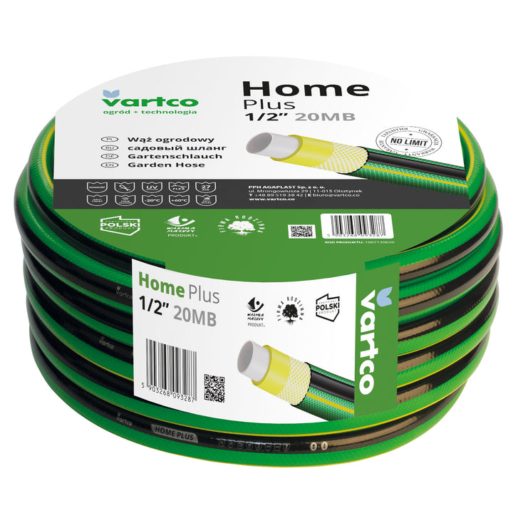 4 Ply Water Hose Anti Twist Garden Hose Garden Watering Flexible Flexible Hose Polyester Cross Braid UV Resistant 27 Bar 1/2" 20m