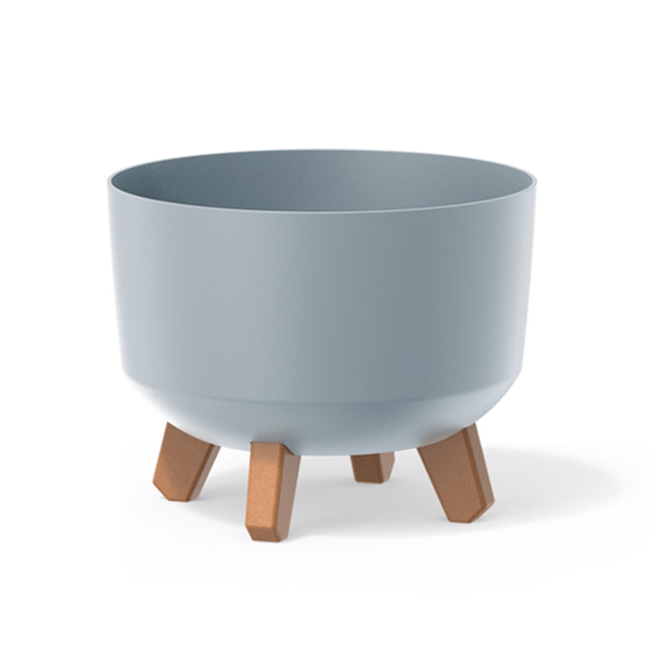 Gracia Standard Flowerpot with Removable Legs Including Insert for Indoor and Outdoor Use Planter Round Plastic (238mm, Light Gray)