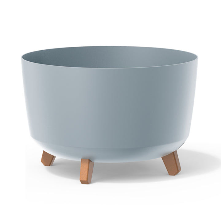 Gracia Standard Flowerpot with Removable Legs Including Insert for Indoor and Outdoor Use Planter Round Plastic (390mm, Light Gray)